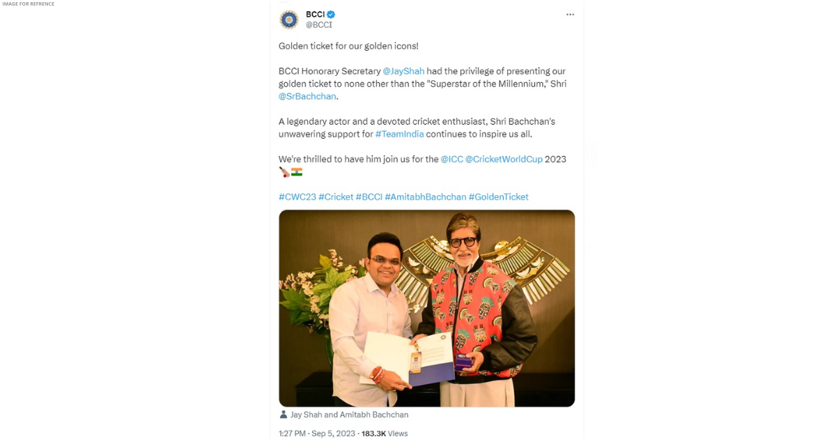ICC World Cup 2023: BCCI secretary Jay Shah presents 'Golden Ticket' to Amitabh Bachchan